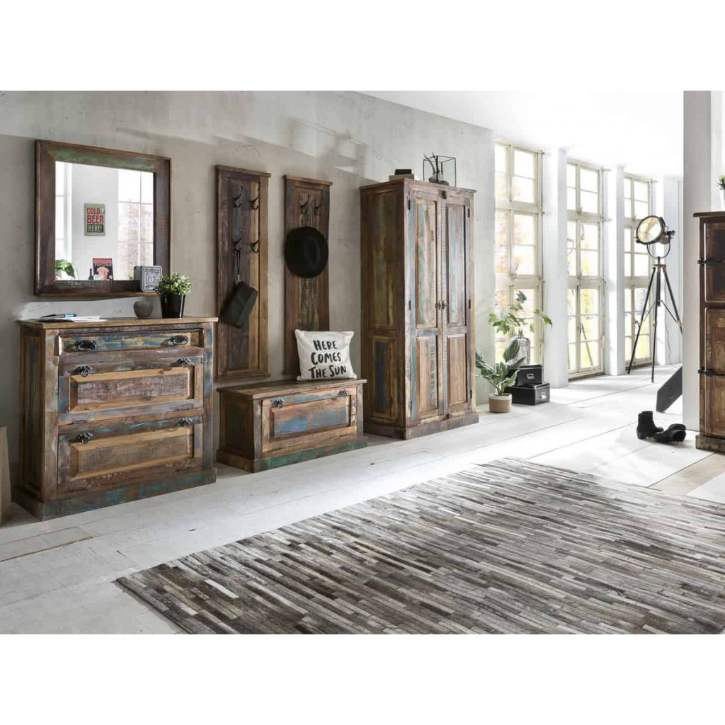 Highboard  Shabby Chic Massivholz Recycletes Holz Braun