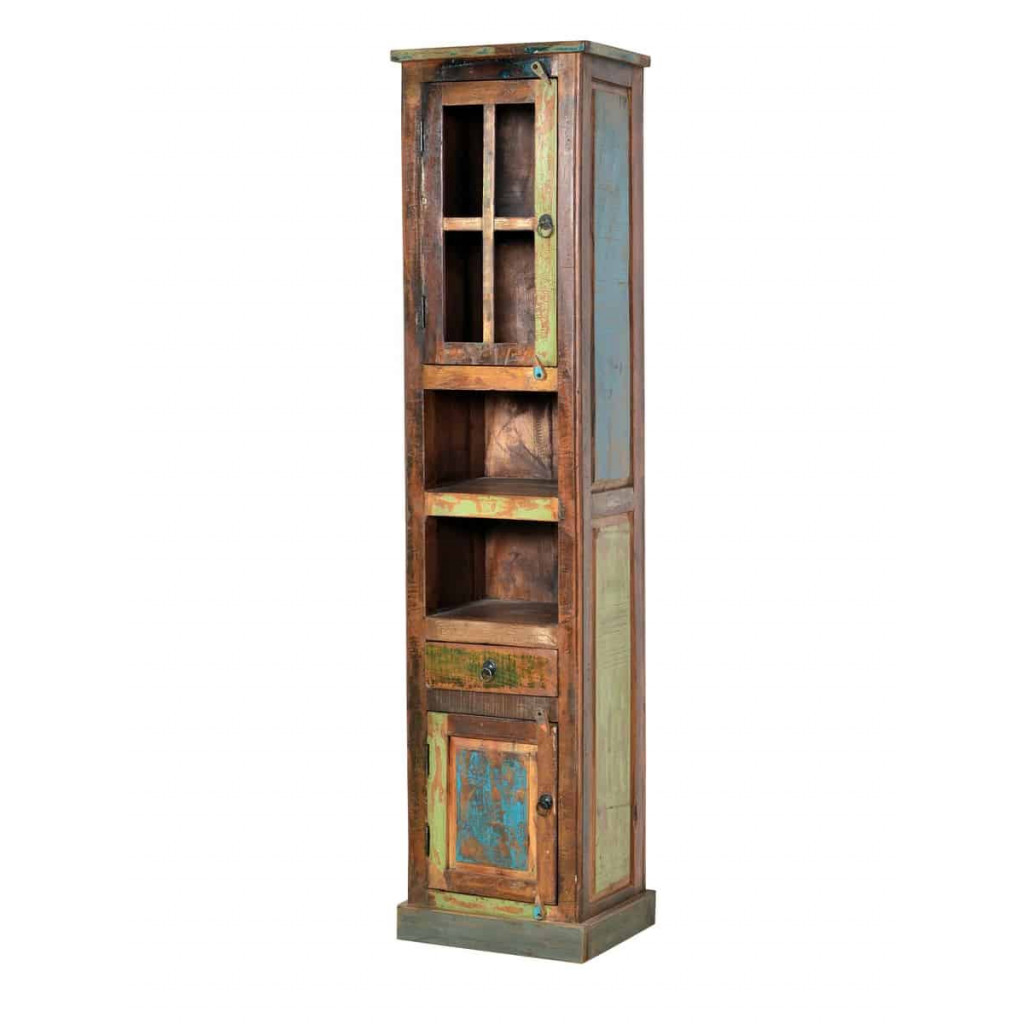 Hochschrank Seaside Shabby Chic Recycletes Holz Braun