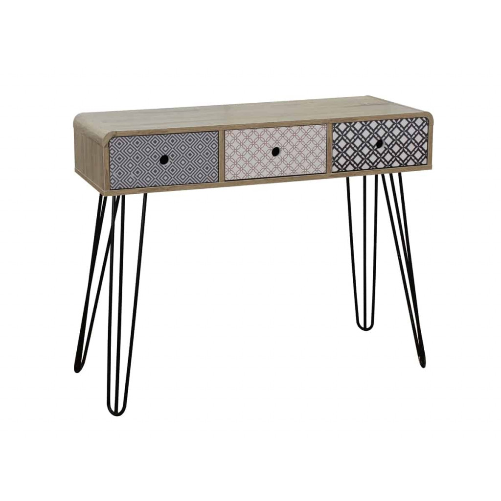 Konsole Benton Modern MDF Metall Braun