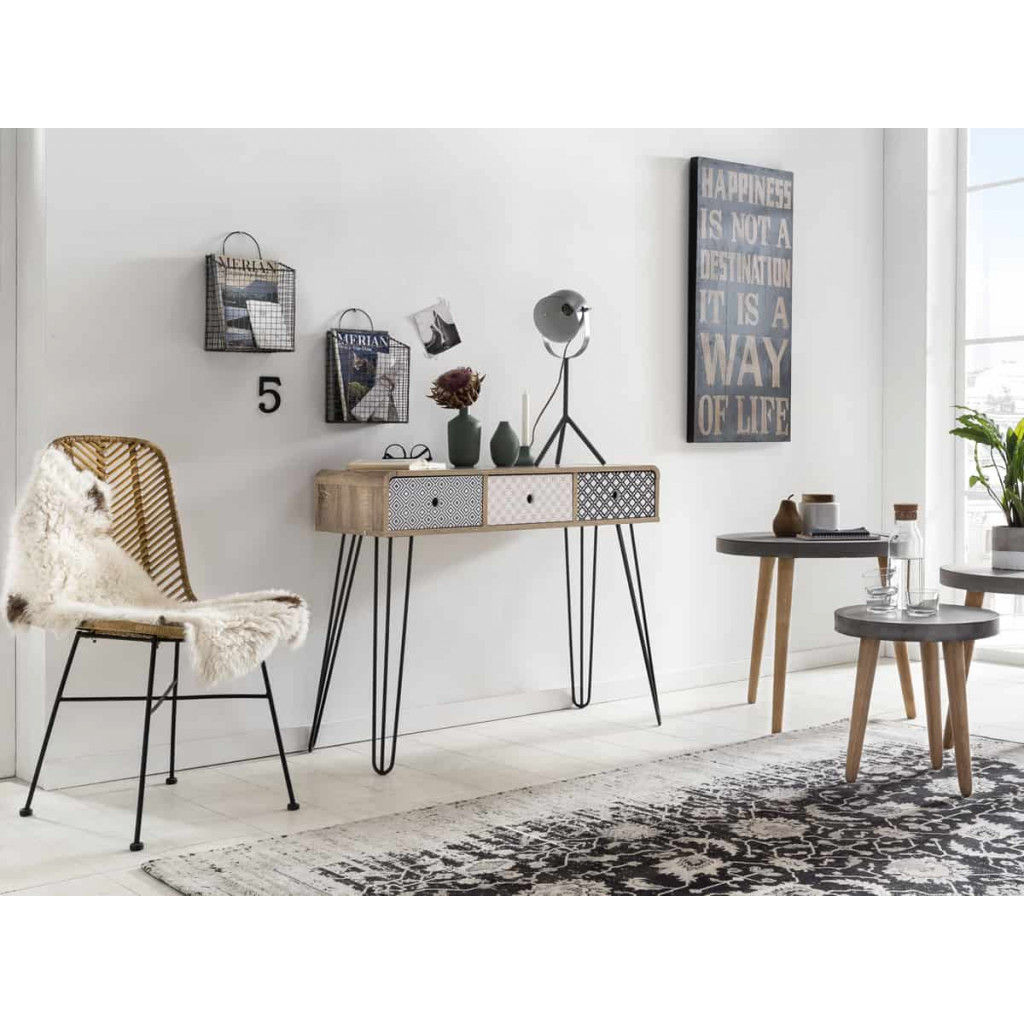 Konsole Benton Modern MDF Metall Braun