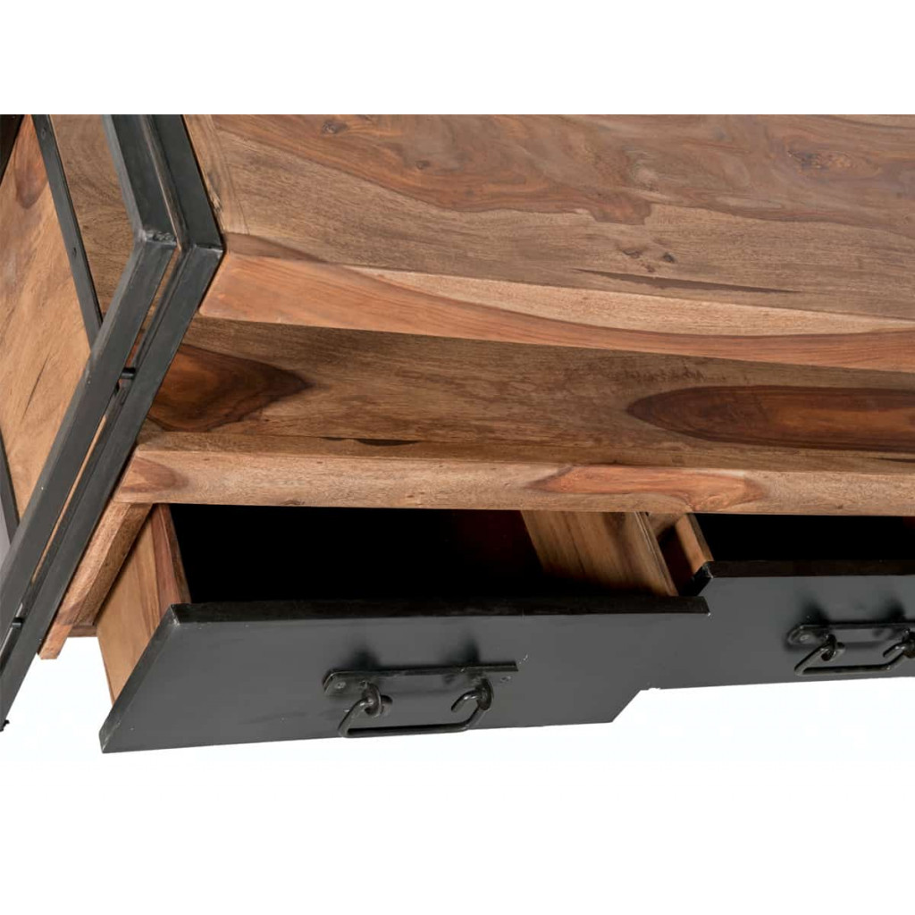 Lowboard Madras Modern Massivholz Metall Akazie Braun