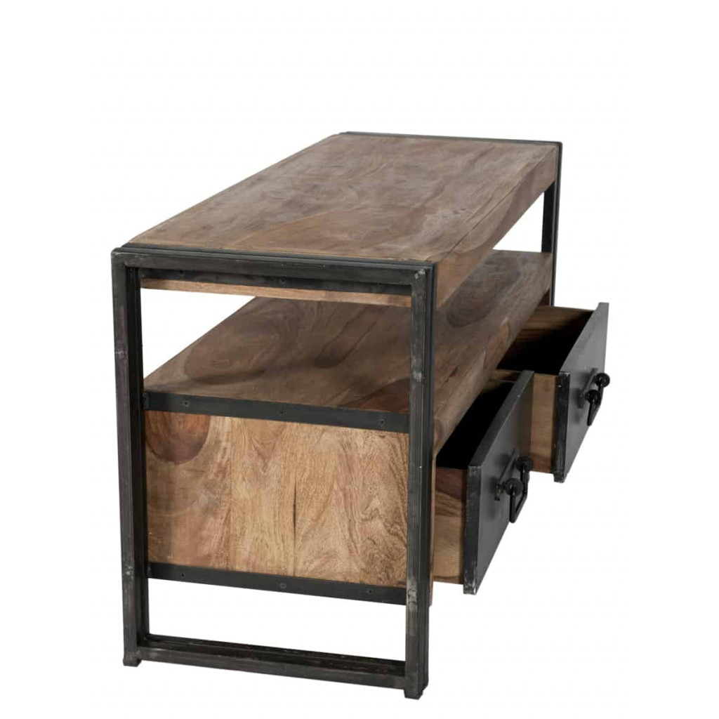 Lowboard Madras Modern Massivholz Metall Akazie Braun