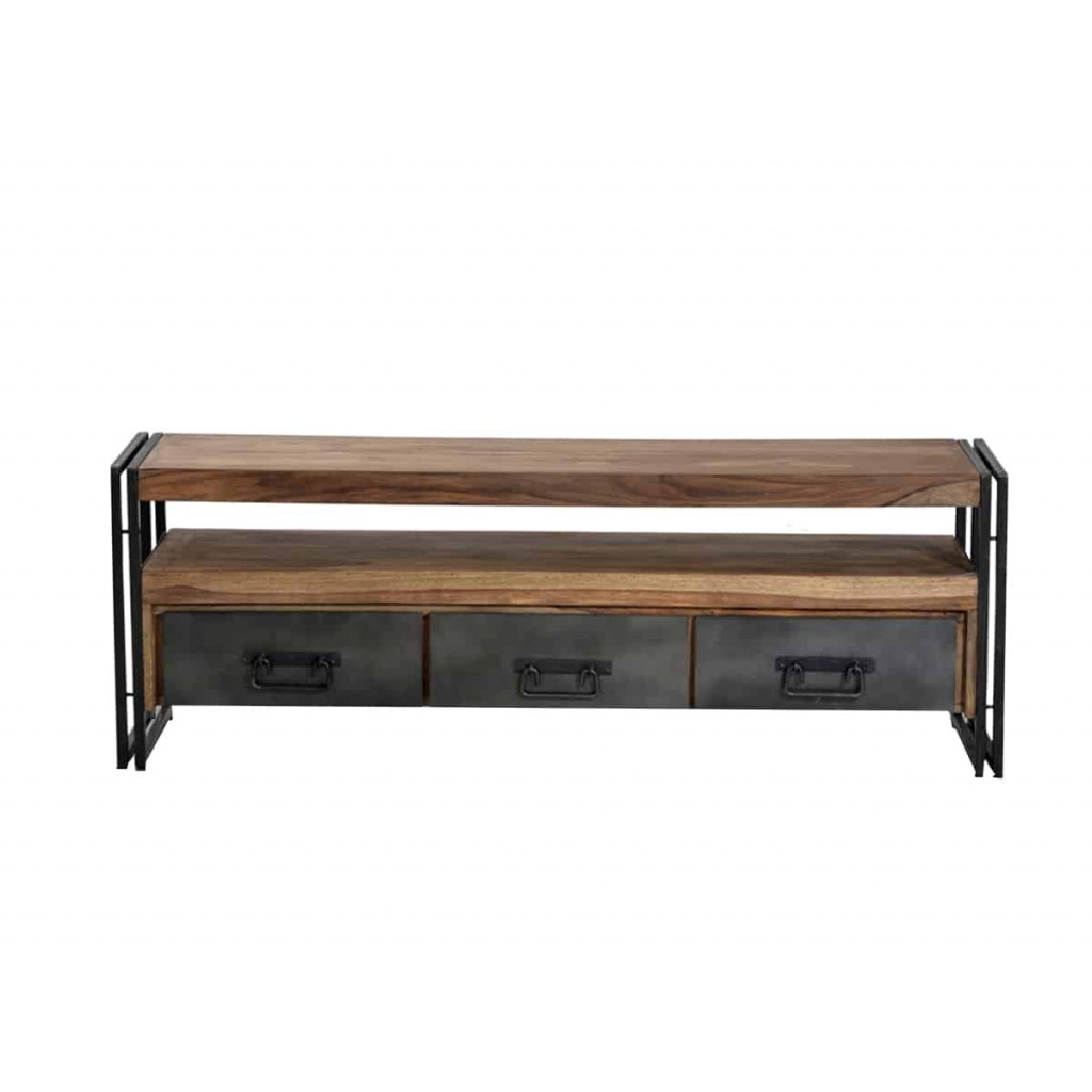 Lowboard Madras Modern Massivholz Metall Akazie Braun