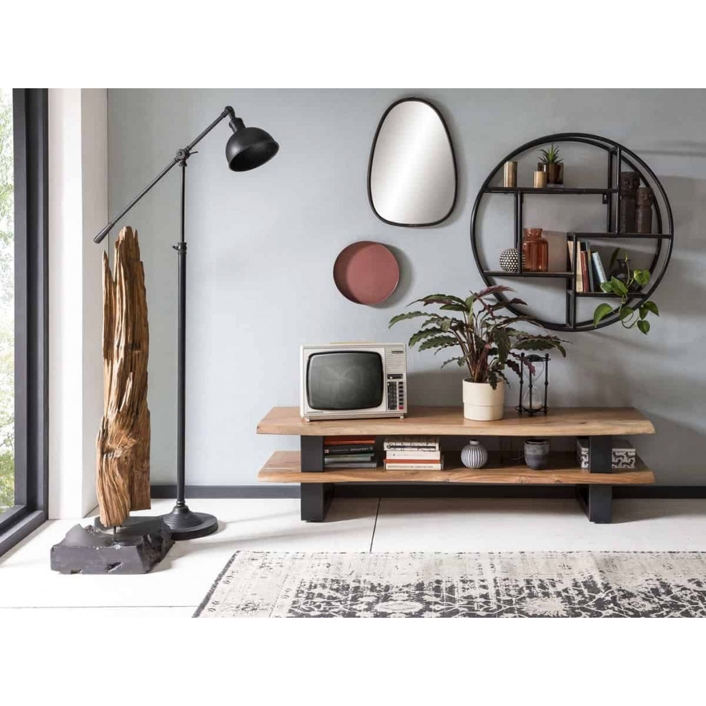 Lowboard  Modern Massivholz Metall Akazie Akazie natur