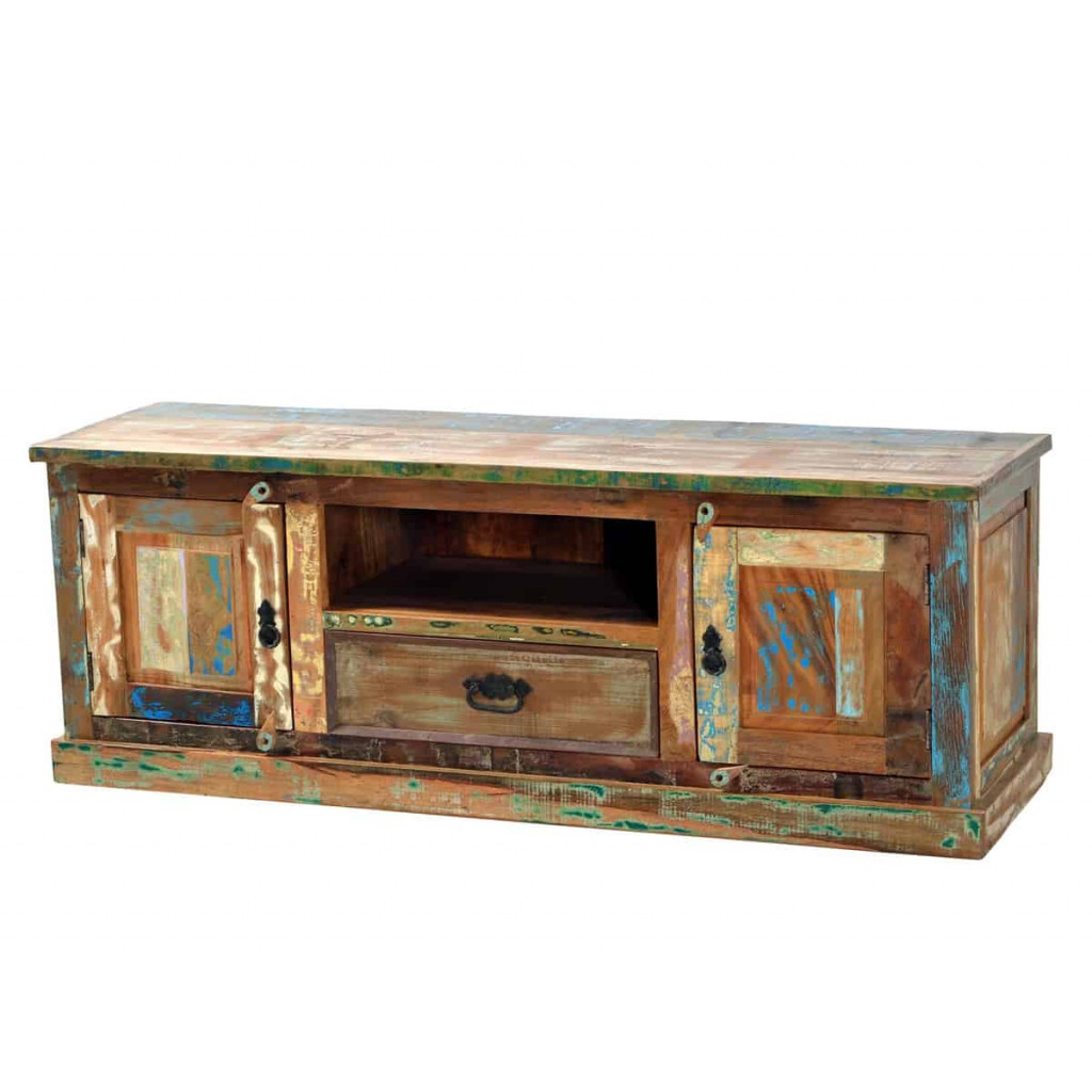 Lowboard  Shabby Chic Massivholz Recycletes Holz Braun