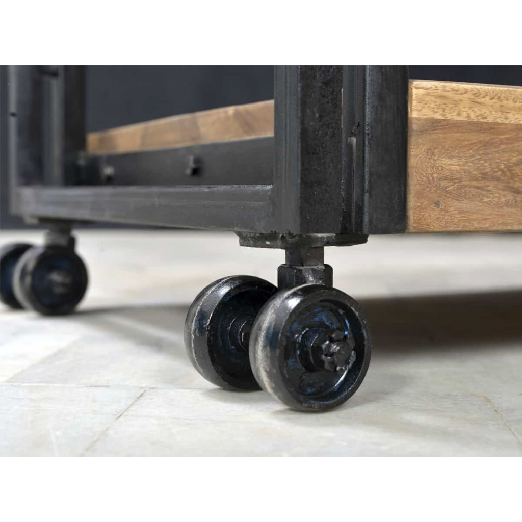 Servierwagen Madras Modern Massivholz Metall Akazie Braun
