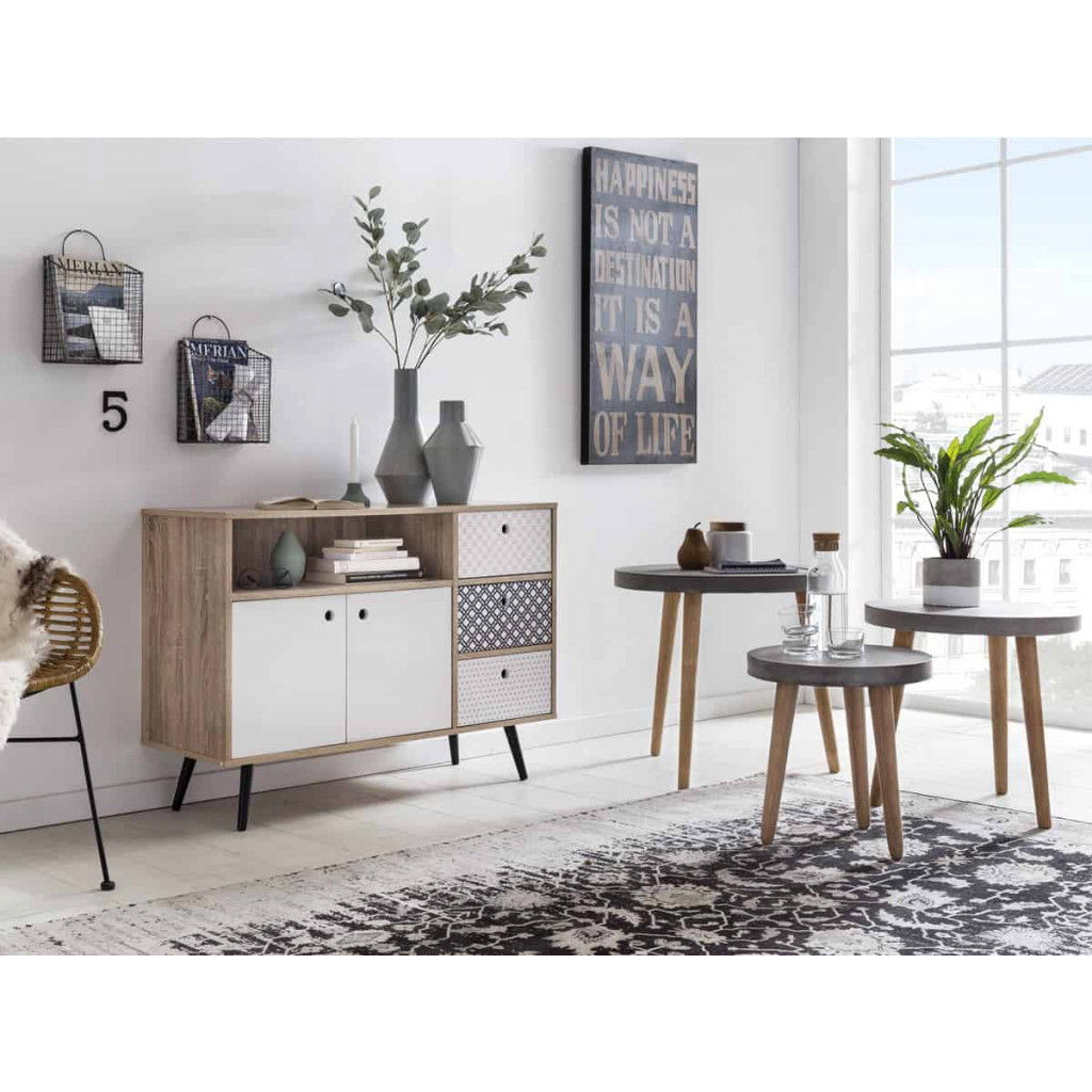 Sideboard Benton Modern MDF Metall Braun