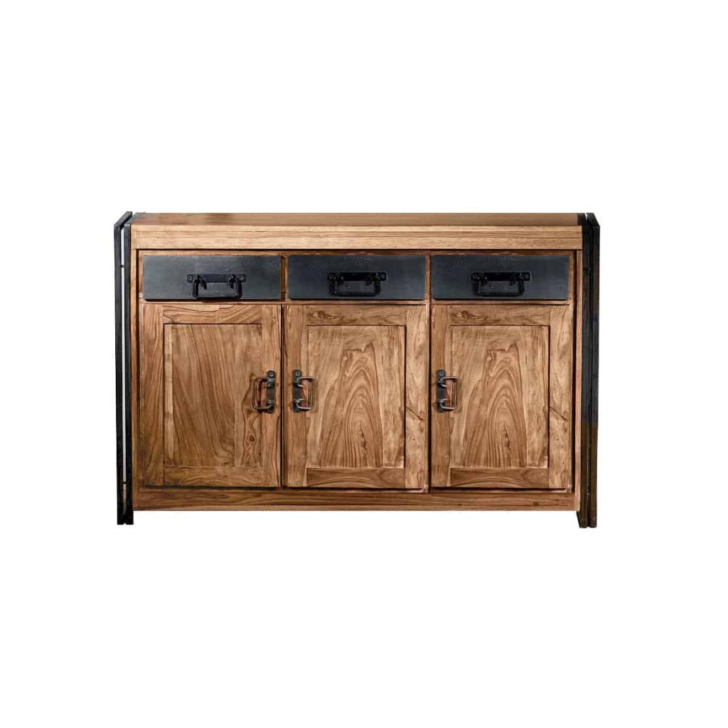 Sideboard Madras Modern Massivholz Metall Akazie Braun
