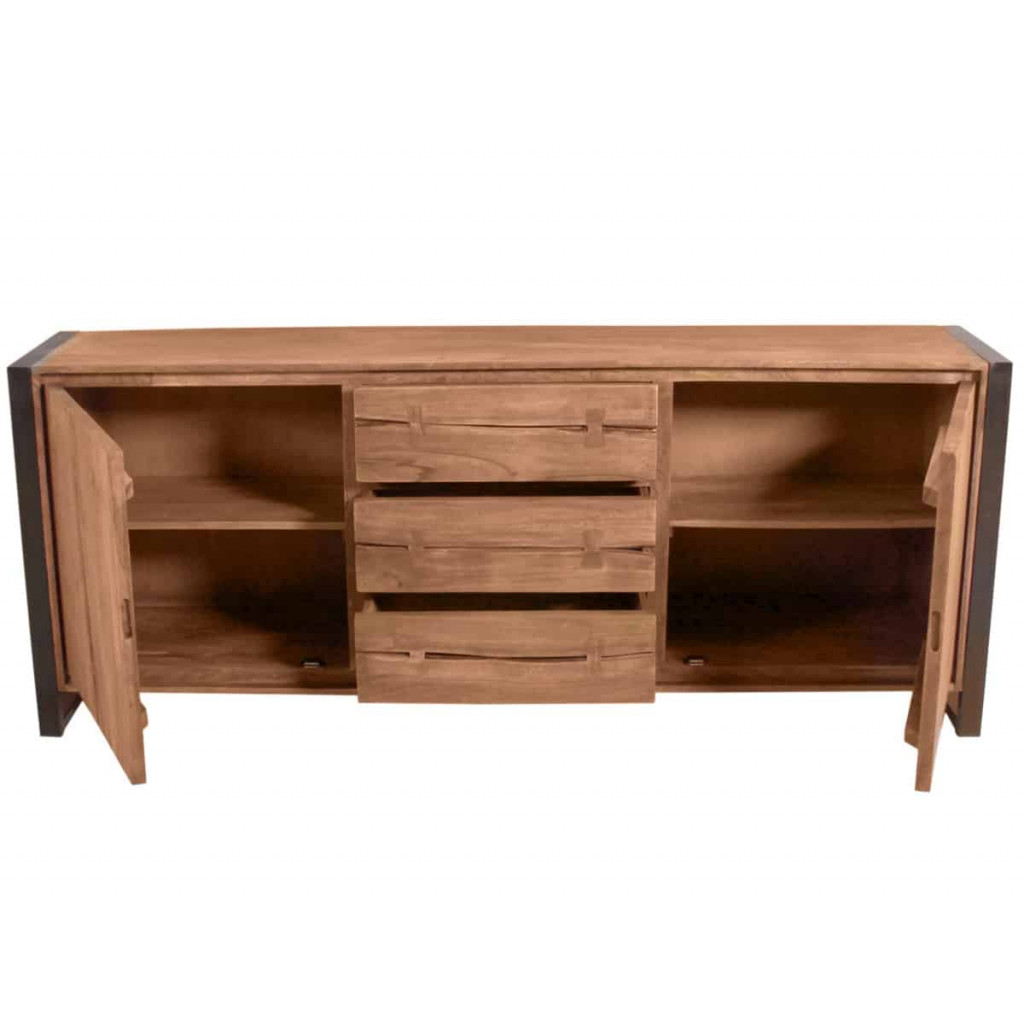 Sideboard  Modern Massivholz Metall Akazie Akazie natur