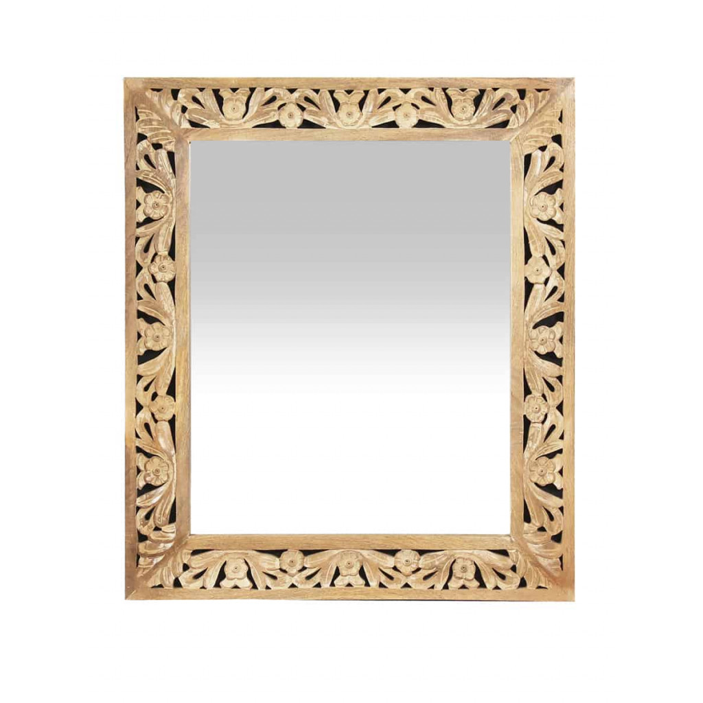 Spiegel Varanasi Modern Massivholz Mango Natur