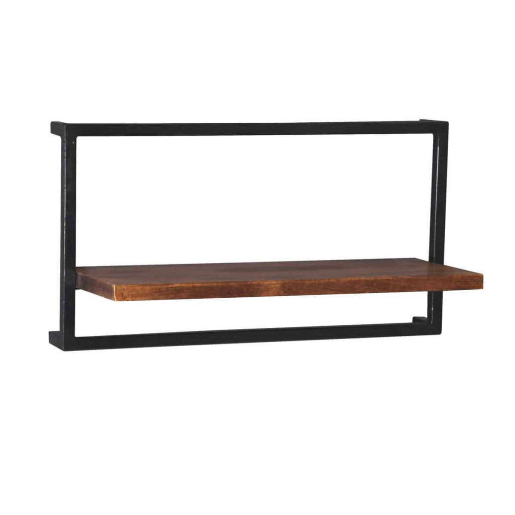 Wandregal Madras Modern Massivholz Metall Akazie Braun