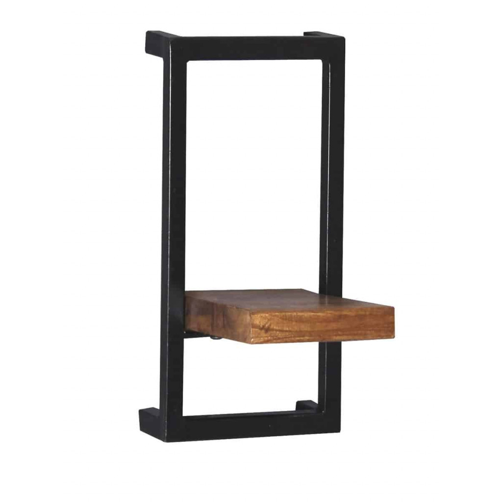 Wandregal Madras Modern Massivholz Metall Akazie Braun