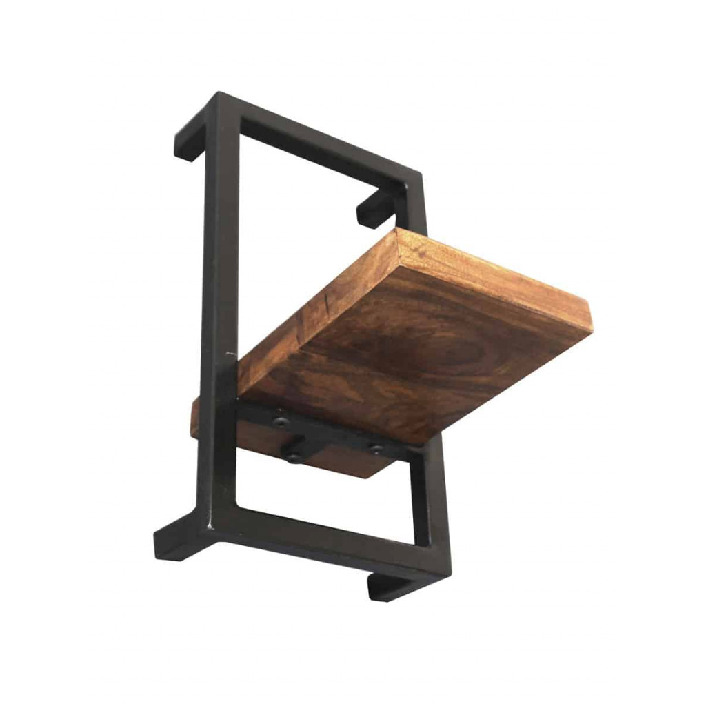 Wandregal Madras Modern Massivholz Metall Akazie Braun