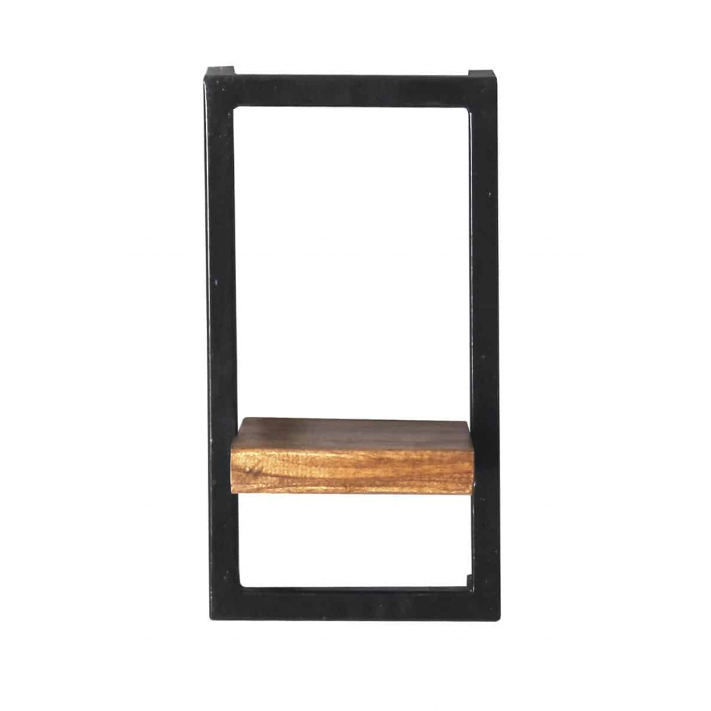 Wandregal Madras Modern Massivholz Metall Akazie Braun