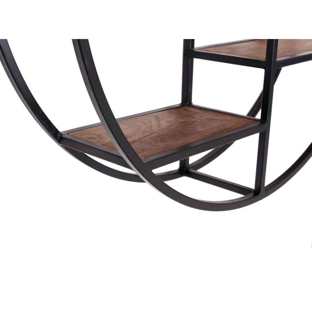 Wandregal Madras Modern Massivholz Metall Mango Braun