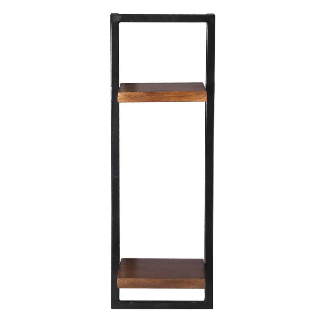 Wandregal Madras Modern Massivholz Metall Mango Braun