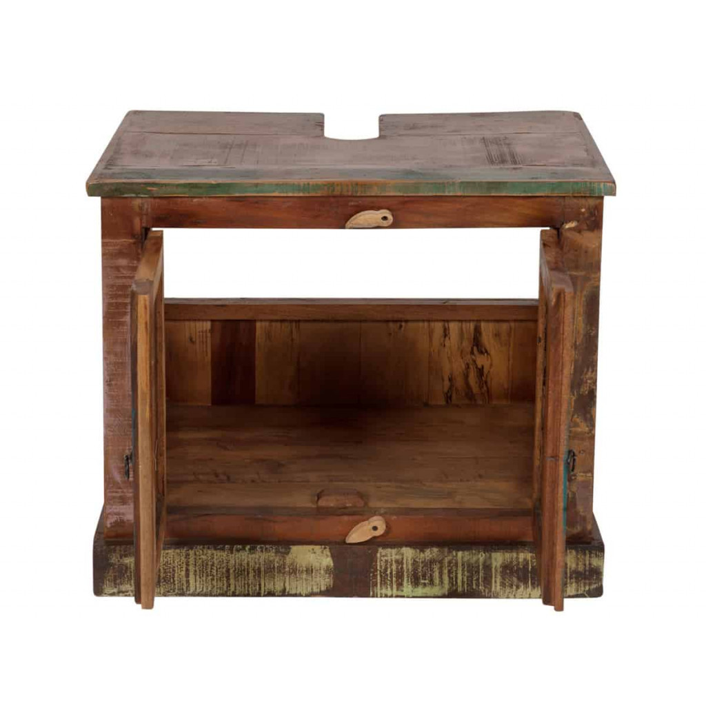 Waschbeckenunterschrank  Shabby Chic Massivholz Recycletes Holz Braun