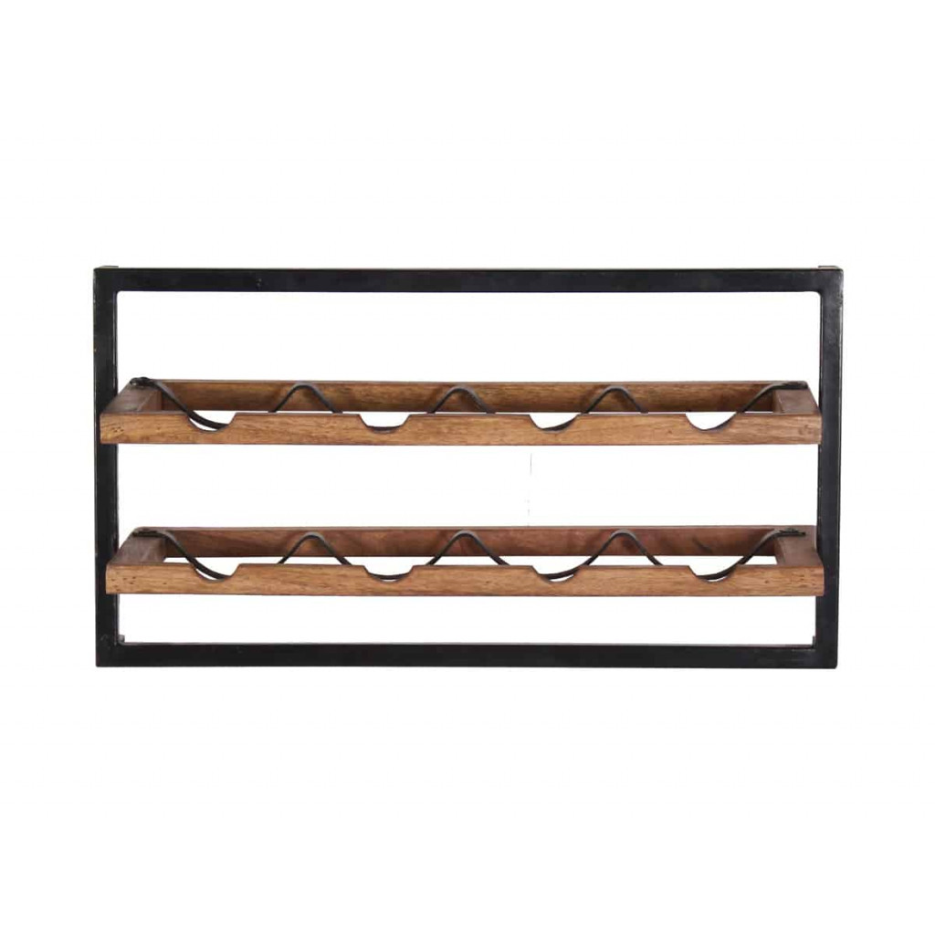 Weinregal Madras Modern Massivholz Metall Mango Braun