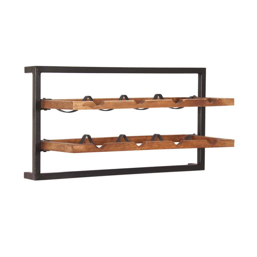 Weinregal Madras Modern Massivholz Metall Mango Braun
