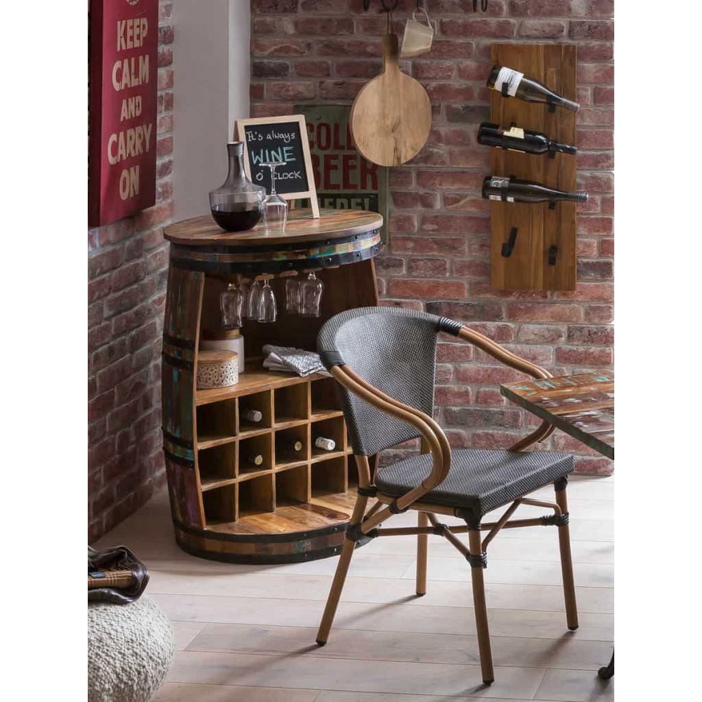 Weinregal Madras Modern Massivholz Metall Mango Braun