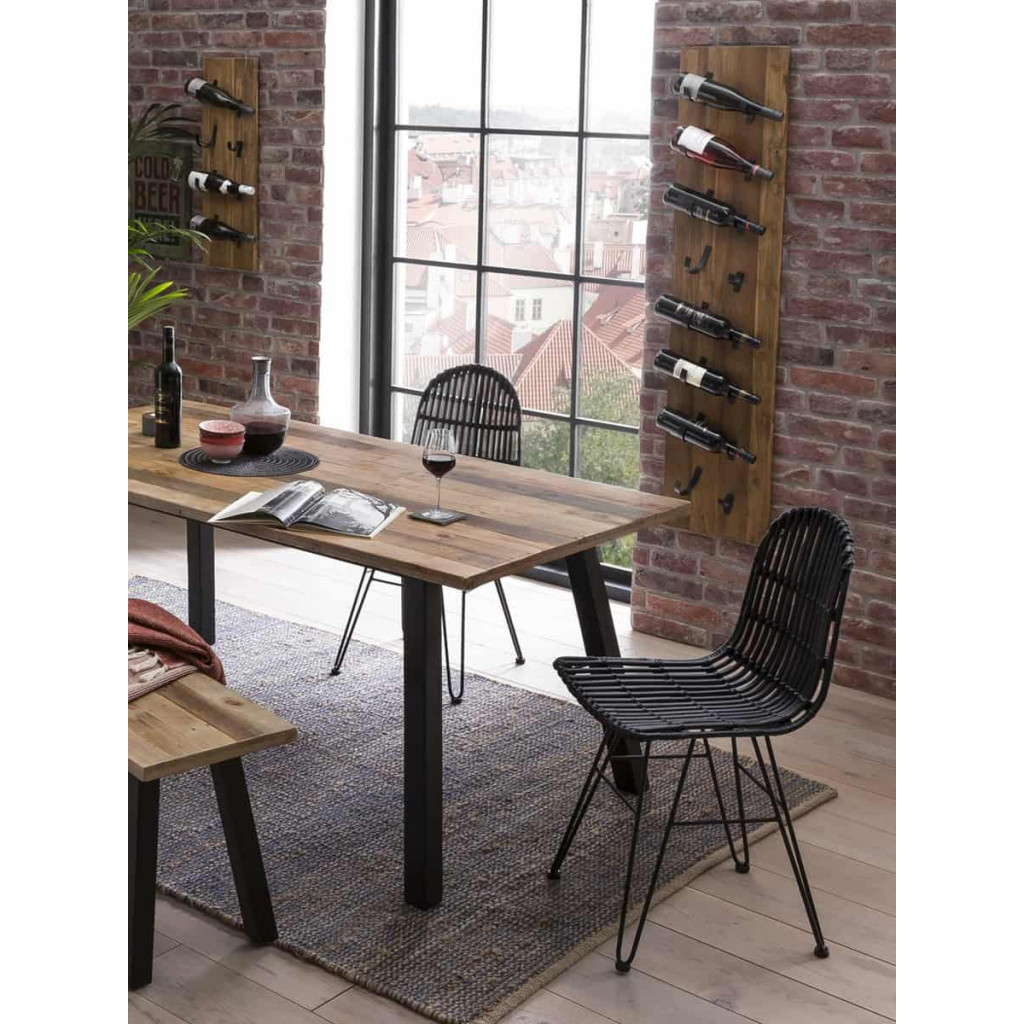 Weinregal Madras Modern Massivholz Metall Mango Braun