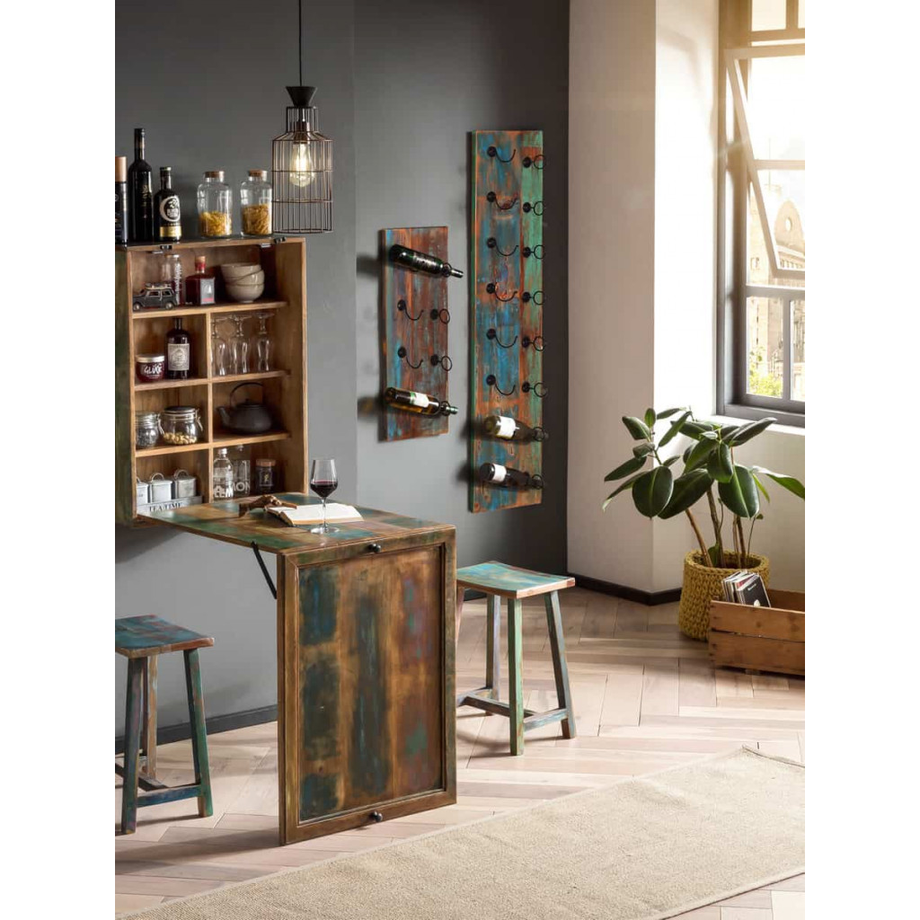 Weinregal Seaside Shabby Chic Recycletes Holz Braun