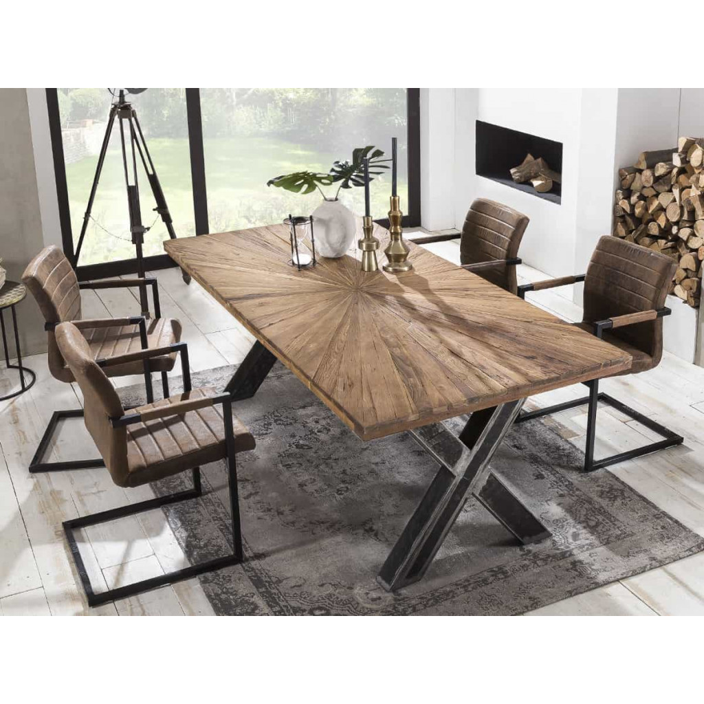 Esstisch Vanaja Modern Teak Dunkelbraun
