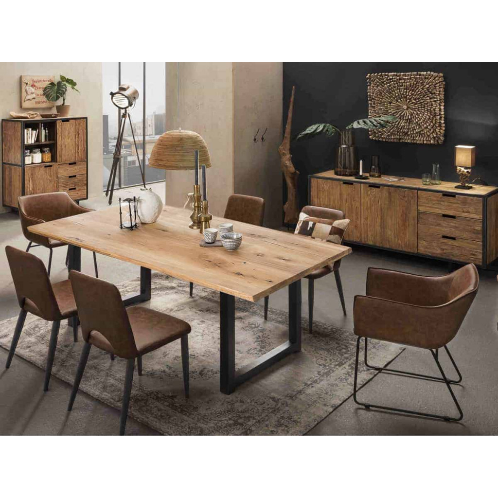 Esstisch Vanaja Modern Wildeiche Hellbraun