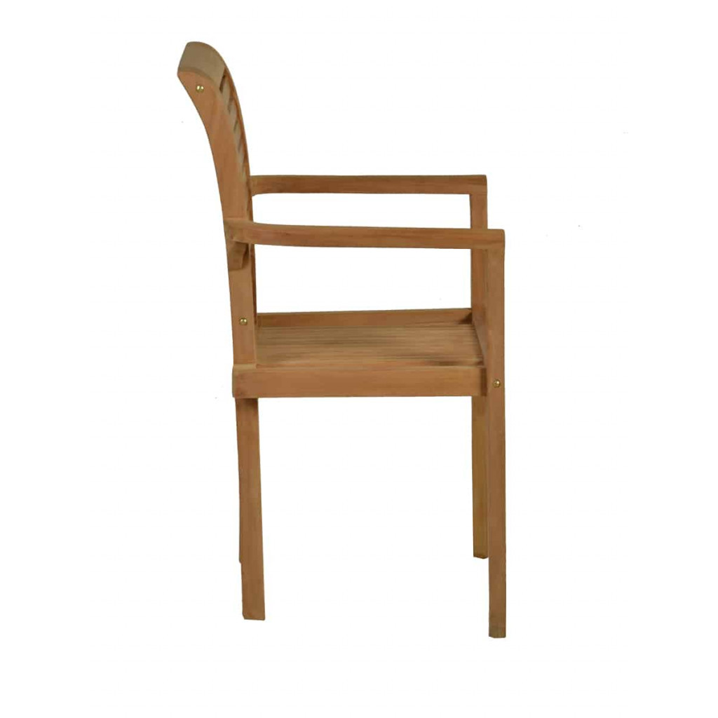 Gartenstuhl  Gartenmöbel Outdoor Modern Massivholz Teak Honig