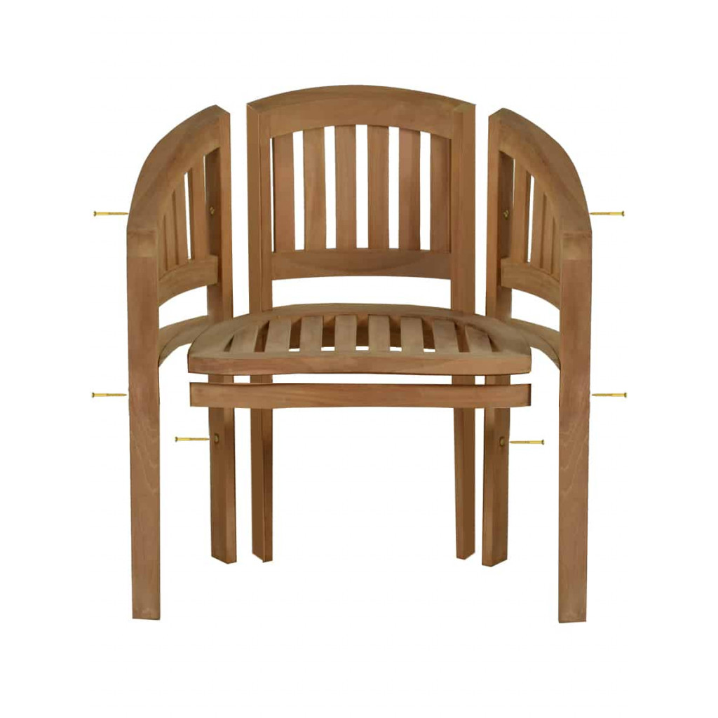 Gartenstuhl  Gartenmöbel Outdoor Modern Massivholz Teak Honig