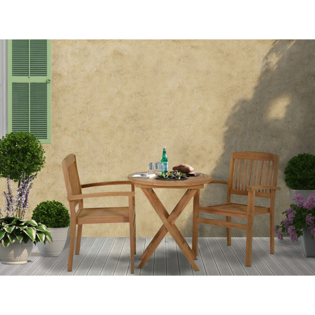 Gartenstuhl  Gartenmöbel Outdoor Modern Massivholz Teak Honig