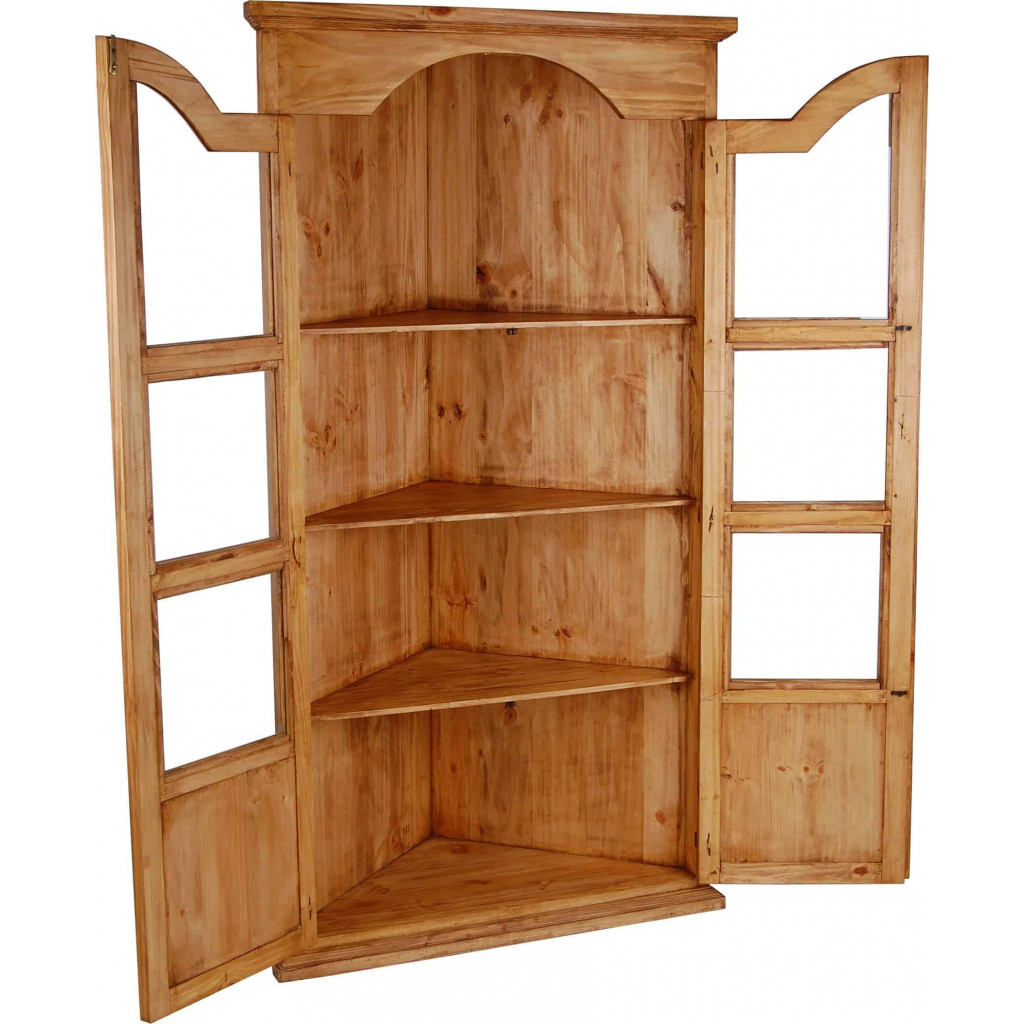 Eckvitrine Mexico Möbel Landhaus Pinie Honig