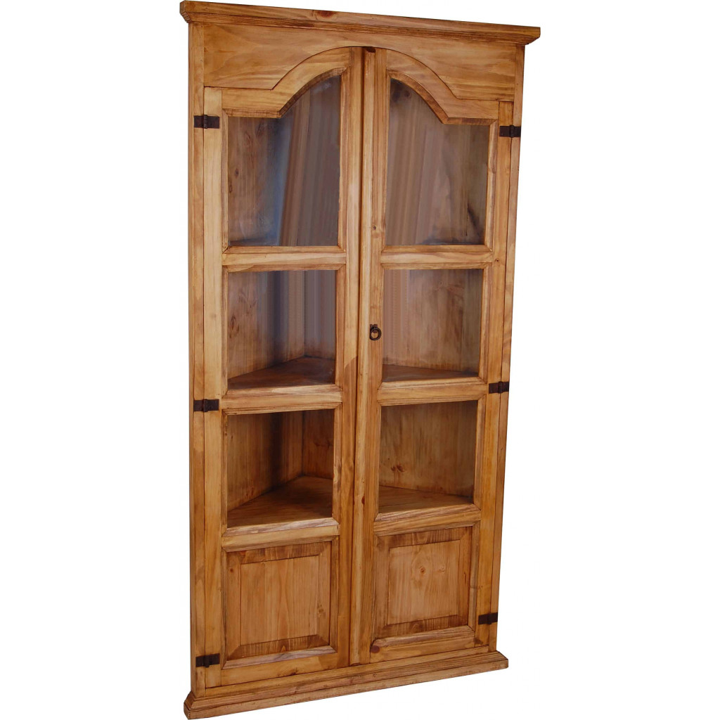 Eckvitrine Mexico Möbel Landhaus Pinie Honig
