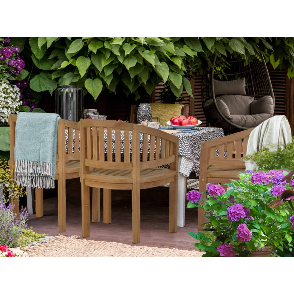 Gartenstuhl  Gartenmöbel Outdoor Modern Massivholz Teak Honig