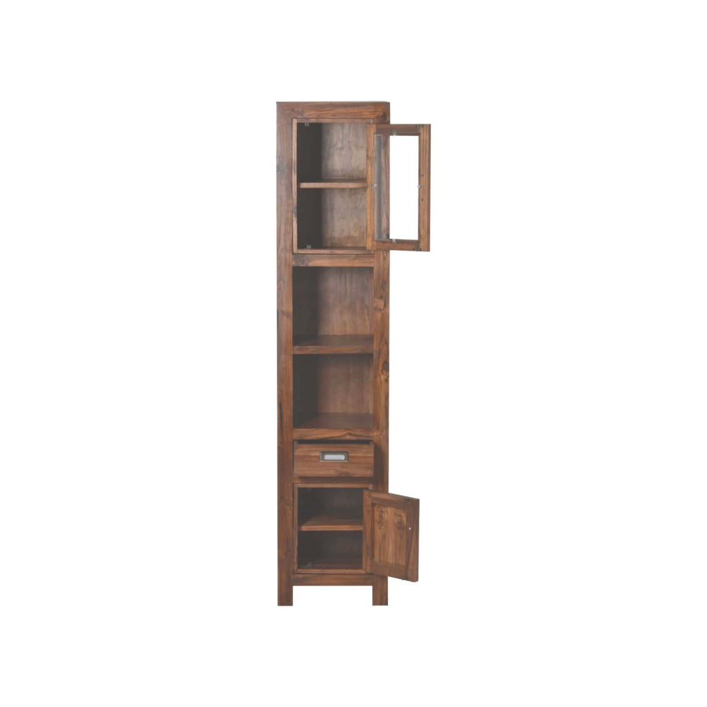 Hochschrank Bhatang Modern Massivholz Teak Braun
