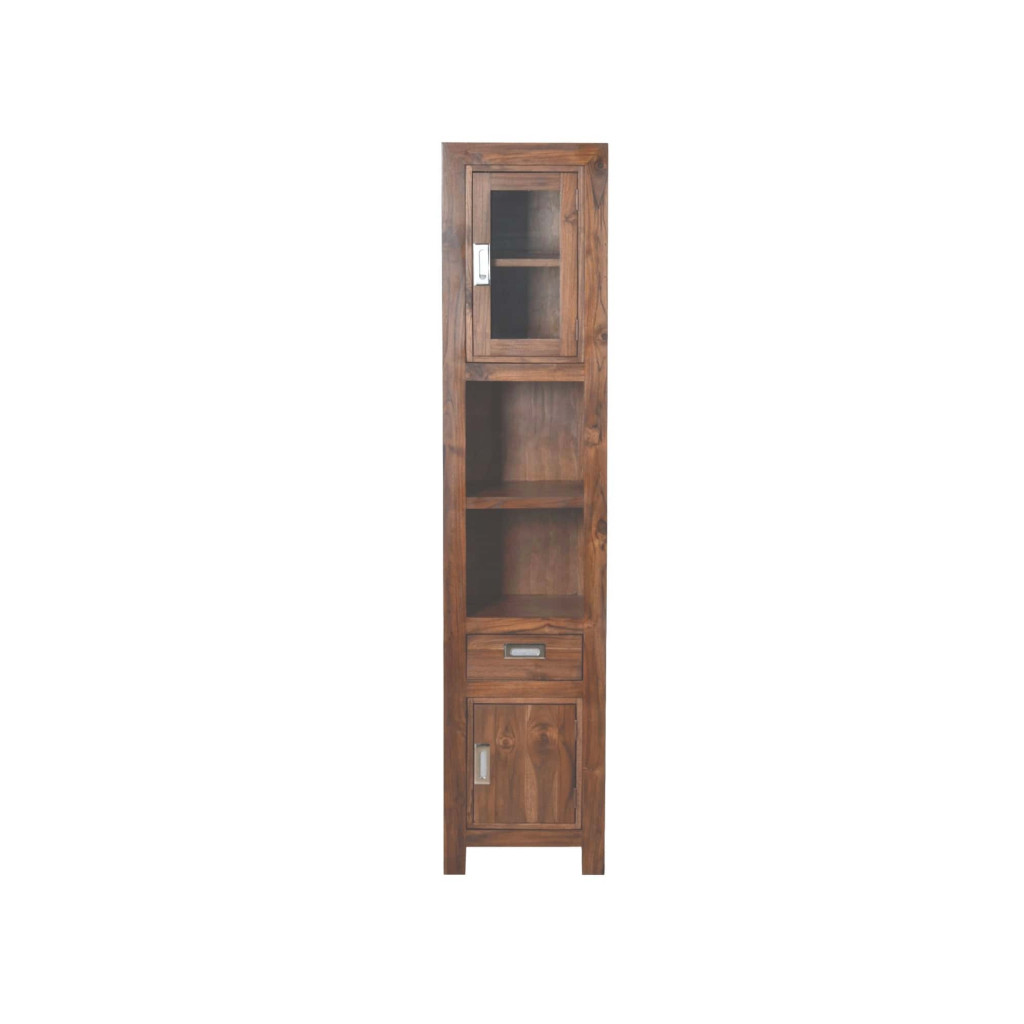 Hochschrank Bhatang Modern Massivholz Teak Braun