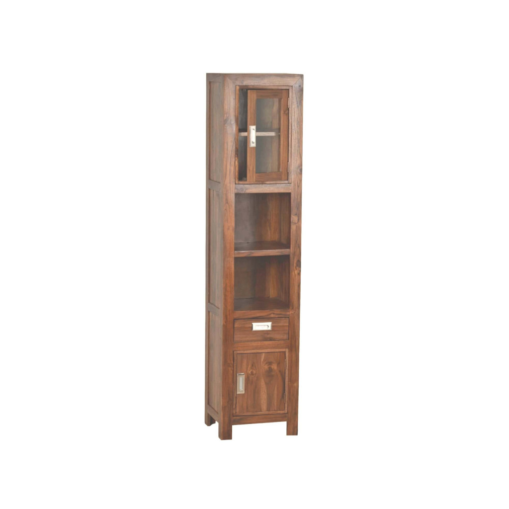 Hochschrank Bhatang Modern Massivholz Teak Braun