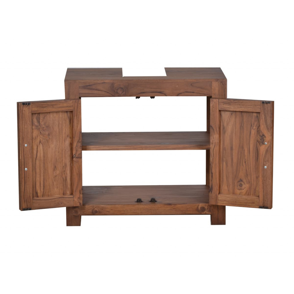Waschbeckenunterschrank Bhatang Modern Teak Braun