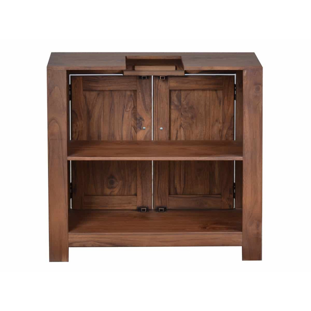 Waschbeckenunterschrank Bhatang Modern Teak Braun