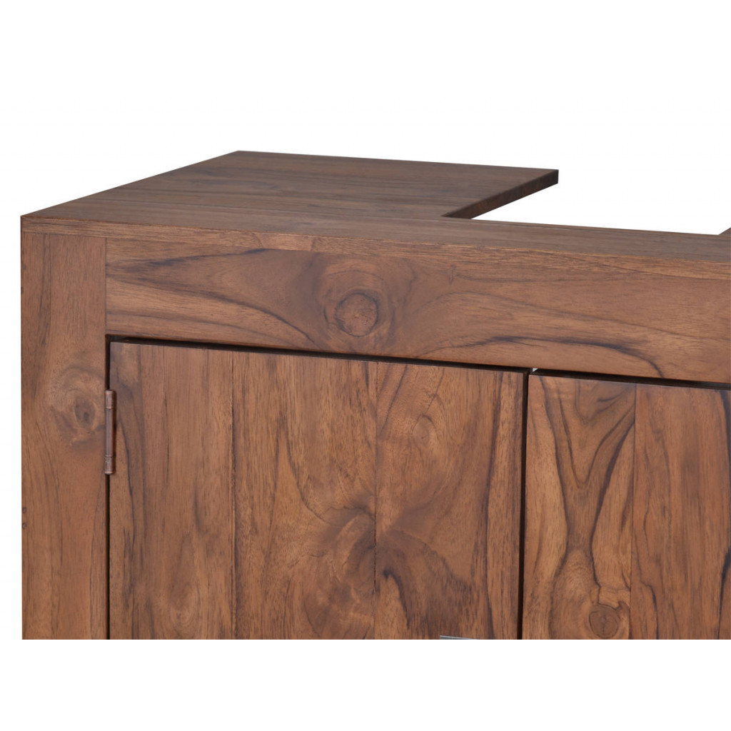 Waschbeckenunterschrank Bhatang Modern Teak Braun