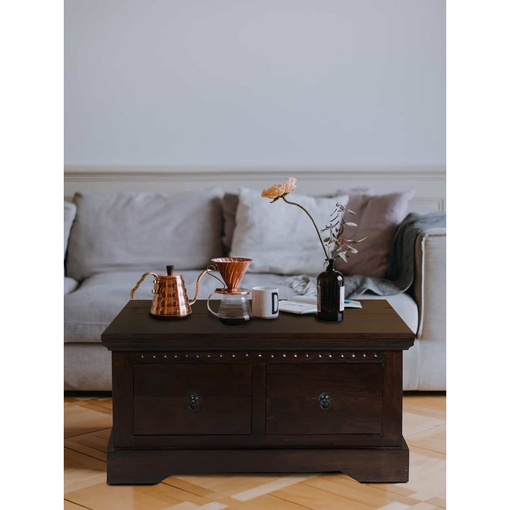 Truhentisch Colombo Kolonialstil Akazie Walnuss