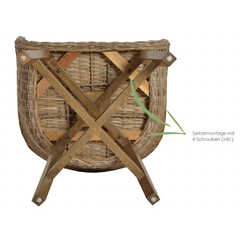 Armlehnstuhl  Modern Mango Kubu-grau