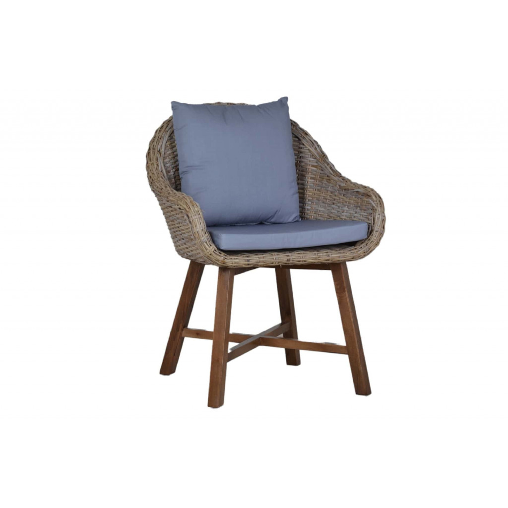 Armlehnstuhl  Modern Mango Kubu-grau