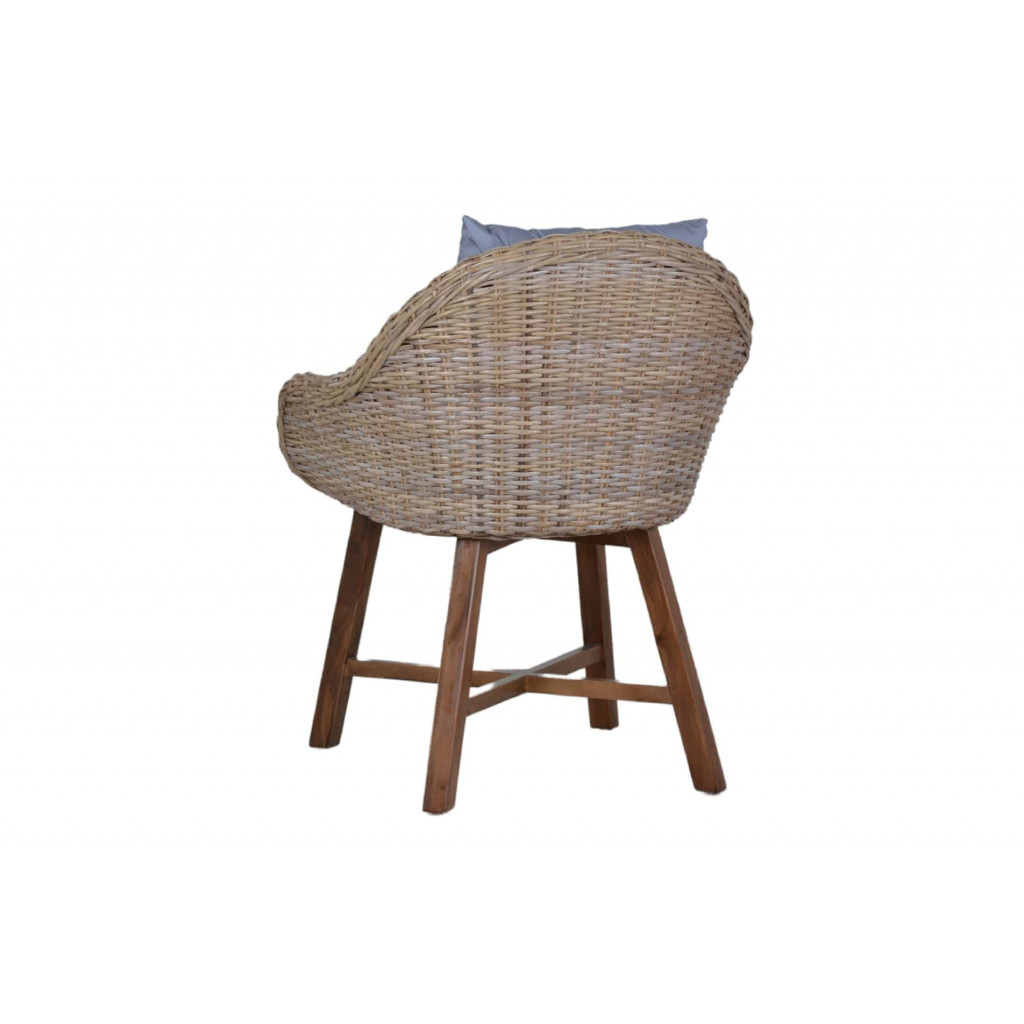 Armlehnstuhl  Modern Mango Kubu-grau