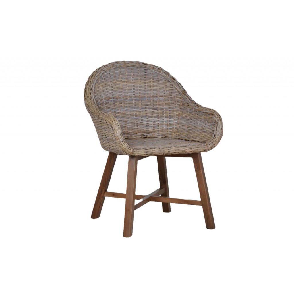 Armlehnstuhl  Modern Mango Kubu-grau