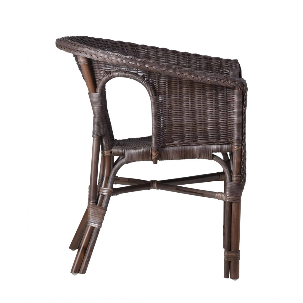 Armlehnstuhl Rattan Landhaus Braun