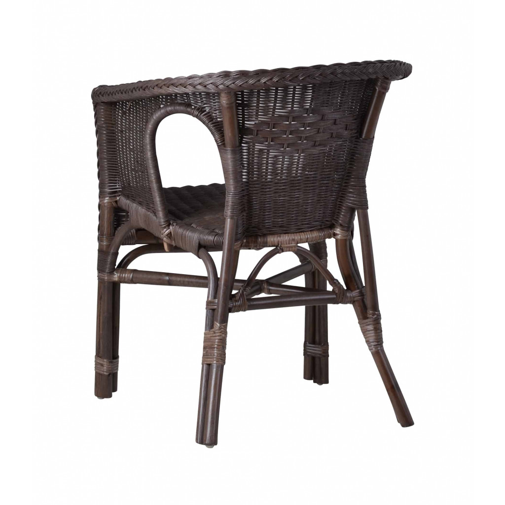 Armlehnstuhl Rattan Landhaus Braun