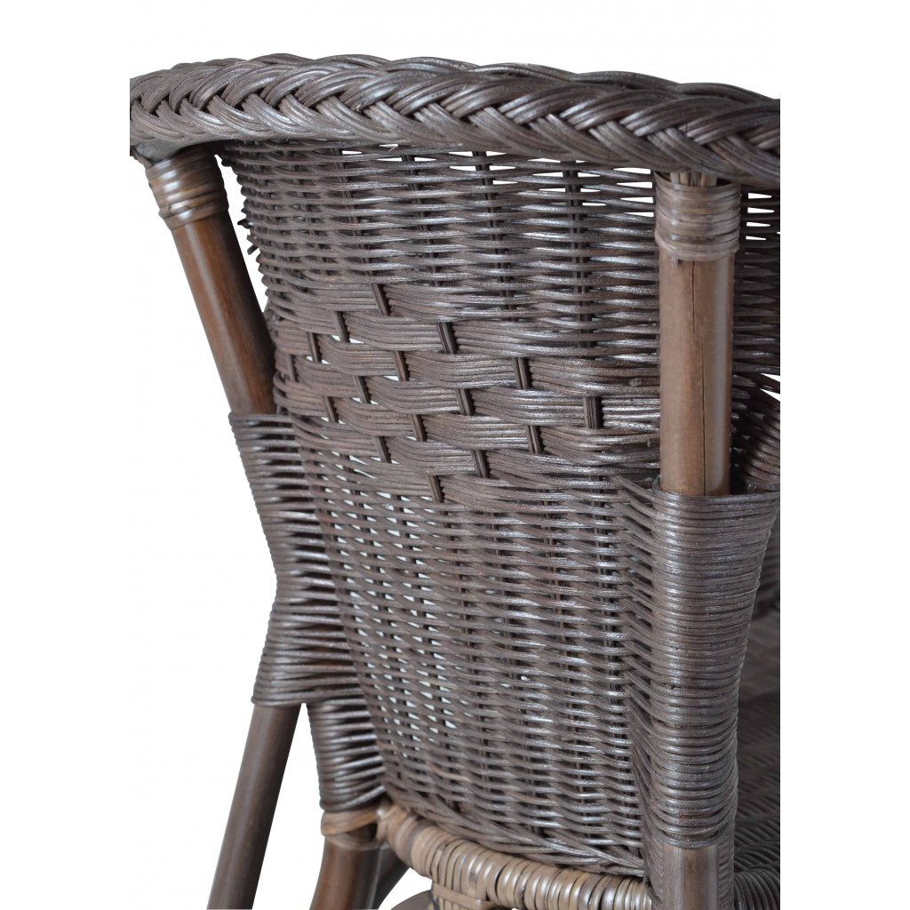 Armlehnstuhl Rattan Landhaus Braun