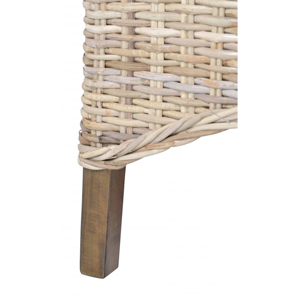 Armlehnstuhl Rattan Landhaus Mango Grau