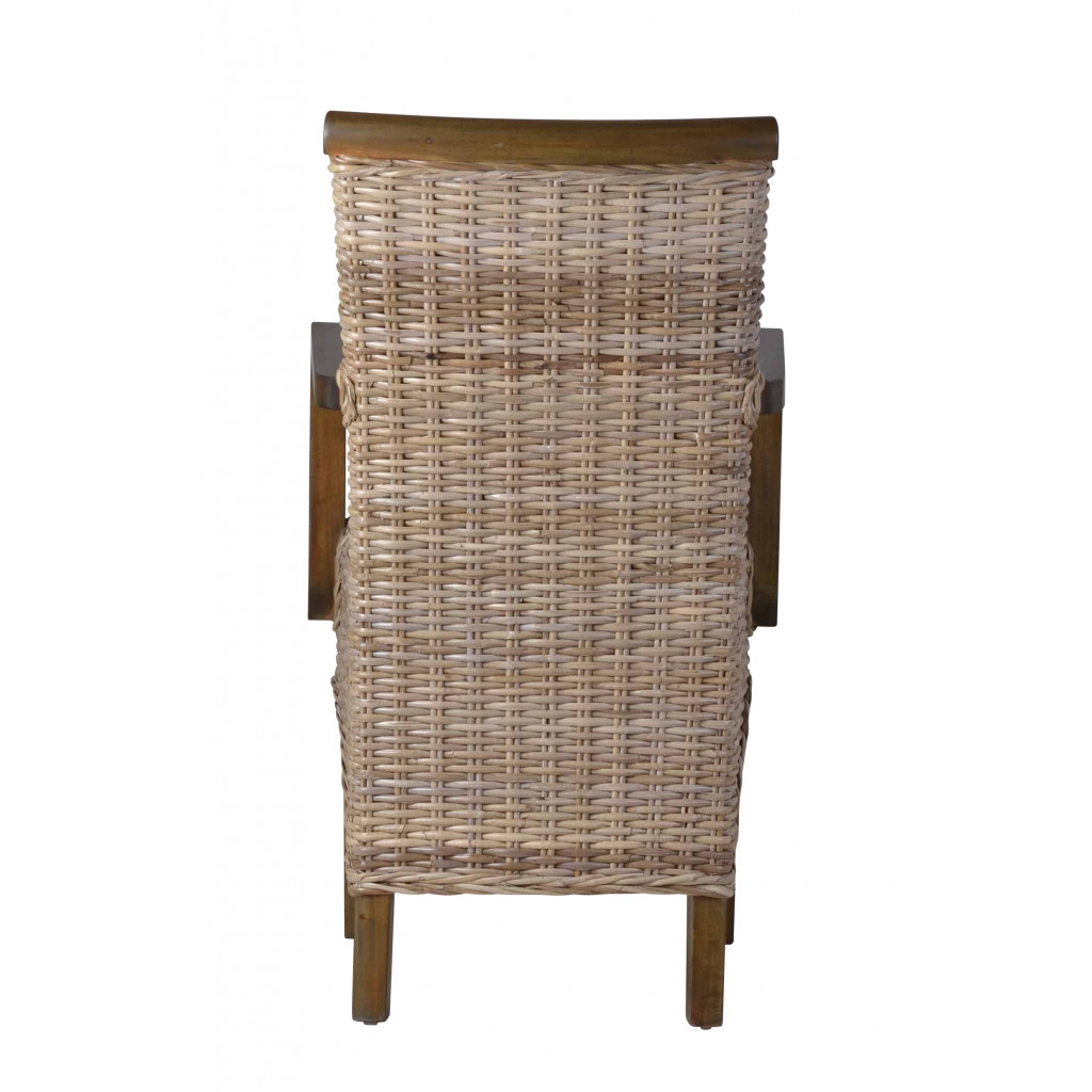 Armlehnstuhl Rattan Landhaus Mango Grau